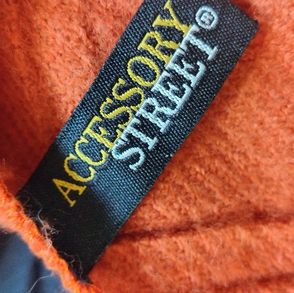 Rust Orange Shawl with Fringe - Picture 2 of 8